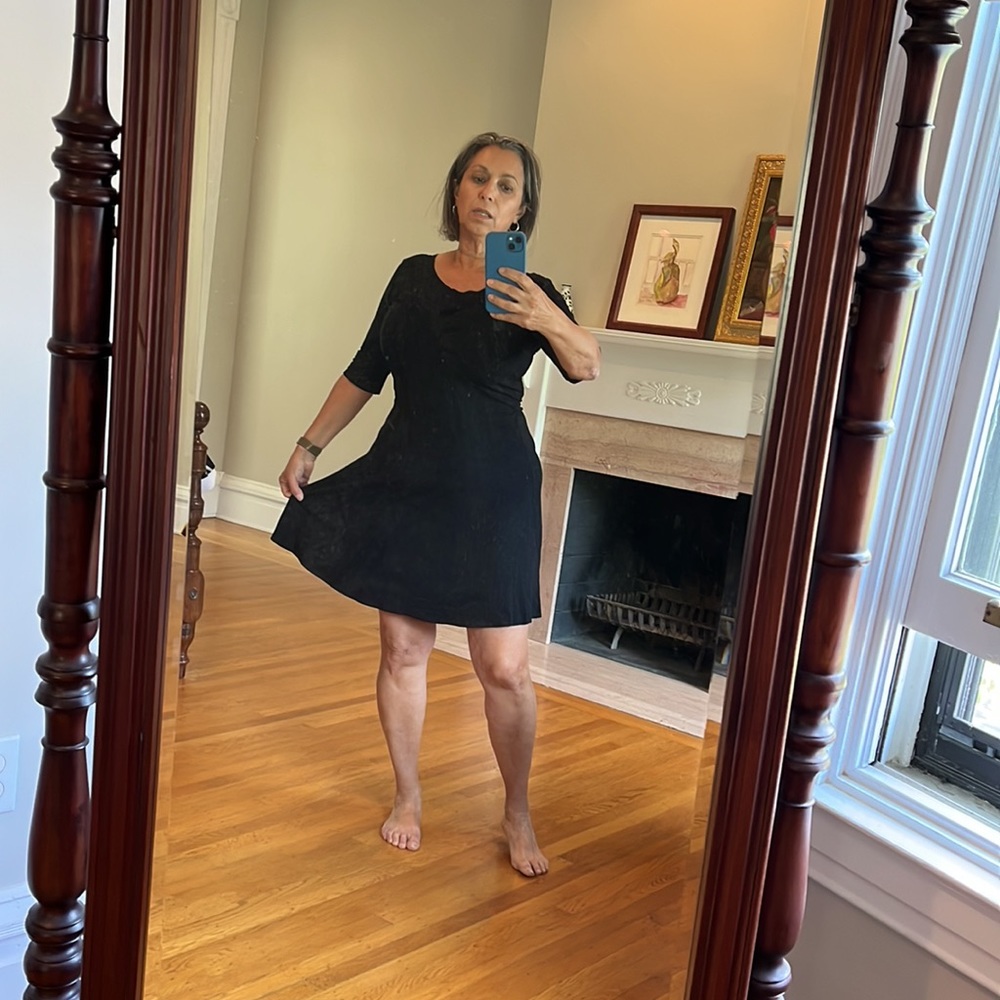 Salaam fit and flare black dress, size M